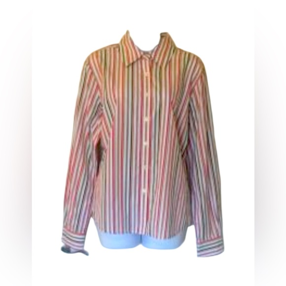 Faconnable Button Down Shirt _ Multi Color Stripe - Picture 3 of 6